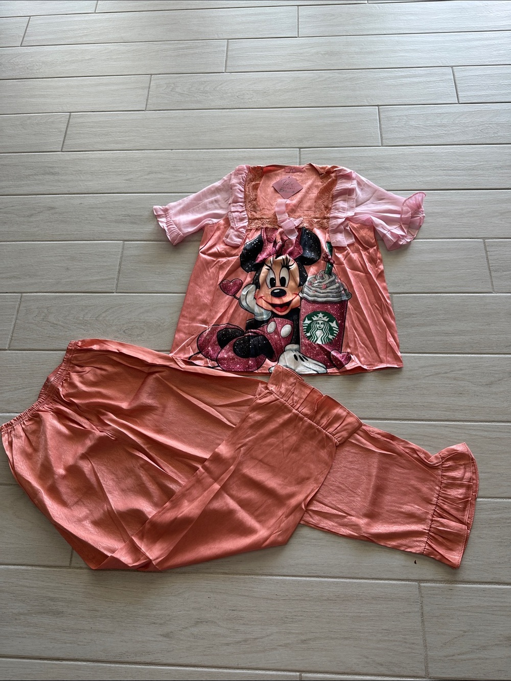 Print of the Starbuck logo babydoll pajamas sets